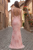 Yellow Mermaid Embroidered Square Neck Long Prom Dress