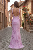 Yellow Mermaid Embroidered Square Neck Long Prom Dress