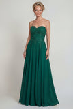 Sweetheart A Line Dark Green Long Mother of the Bride Dress with Appliques