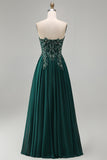 Sweetheart A Line Dark Green Long Mother of the Bride Dress with Appliques