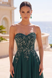 Sweetheart A Line Dark Green Long Mother of the Bride Dress with Appliques