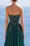 Sweetheart A Line Dark Green Long Mother of the Bride Dress with Appliques