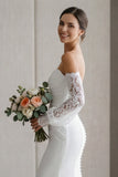 Ivory Mermaid Sweetheart Appliqued Long Lace Wedding Dress