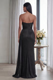 Sweetheart Sheath Back Ruched Long Formal Dress with Streamer