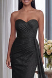 Sweetheart Sheath Back Ruched Long Formal Dress with Streamer