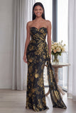 Sweetheart Sheath Back Ruched Long Formal Dress with Streamer