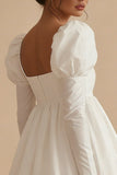 A-Line Square Neck Long Sleeves Graduation Dress
