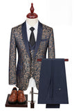 Black Shawl Lapel One Button 3-Piece Men's Suits