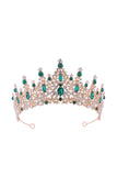 Gold Green Crystal Prom Queen Pageant Crown Tiara