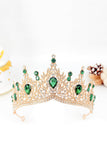 Golden and Royal Blue Crystal Prom Queen Pageant Crown Tiara