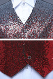 Sparkly Blue Single Breasted V-Neck Sequin Men's Suit Vest