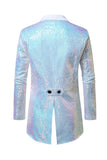 Black Sequin Peaked Lapel Double Breasted Men's Tuxedo Tailcoat