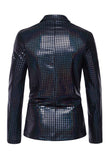 Black Metallic Grid Single Breasted Notched Lapel 2-Piece Men's Prom Suits