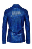 Black Metallic Grid Single Breasted Notched Lapel 2-Piece Men's Prom Suits