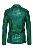 Black Metallic Grid Single Breasted Notched Lapel 2-Piece Men's Prom Suits