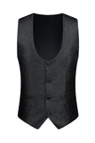 3 Piece Blue One Button Shawl Lapel Jacquard Men's Prom Suits