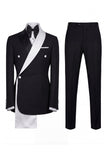 Black 2 Piece One Button Notch Lapel Men's Formal Suits