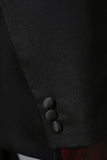 2 Piece Black One Button Peak Lapel Men's Prom Suits