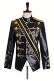Black Single Breasted Men's Suits with Sequins