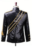 Black Single Breasted Men's Suits with Sequins