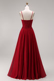 Velvet Burgundy A-Line Appliqued Long Mother of the Bride Dress with Beading
