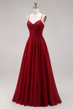 Velvet Burgundy A-Line Appliqued Long Mother of the Bride Dress with Beading