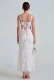 Lilac Sheath Sheer Corset Square Neck Midi Floral Dress with Lace Up Back