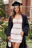 White FLoral Lace Bodycon Short Graduation Dress