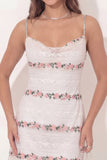 White FLoral Lace Bodycon Short Graduation Dress