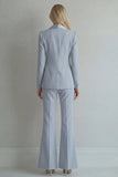 Peak Lapel Blue Double Breasted 2 Piece Wide Leg Prom Suits
