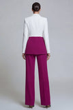 Black Pink 2 Piece Peak Lapel Women Suits with Sleeves