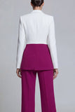 Black Pink 2 Piece Peak Lapel Women Suits with Sleeves
