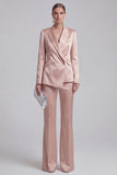 2 Piece Blue Peak Lapel Women Suits with Sleeves