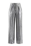 2 Piece Grey Wide Leg Shawl Lapel Prom Suits with Bow