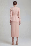 Green 2 Piece Single Breasted Shawl Lapel Wide Leg Business Suits with Slit