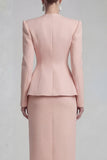 Green 2 Piece Single Breasted Shawl Lapel Wide Leg Business Suits with Slit