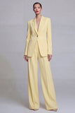 Dark Blue Notched Lapel Single Breasted 2 Piece Wide Leg Prom Suits
