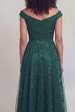 Navy Floral A Line Long Mothe of the Bride Dress