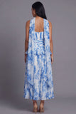 A-Line Dusty Sage Strapless Pleated Ruched Ruffled Maxi Wedding Guest Dress with Neck Scarf