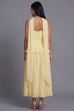 A-Line Dusty Sage Strapless Pleated Ruched Ruffled Maxi Wedding Guest Dress with Neck Scarf