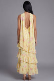 Chiffon White Pink Flower Strapless Sheath Ruffled Long Wedding Guest Dress with Neck Scarf