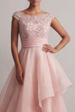 Bateau Neck A Line Blush Sequin Mother Of the Bride Dress