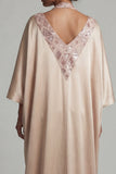 Satin Champagne Halter Neck Sheath Sequins Mother Of the Bride Dress with Slit