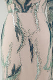 Sparkly One Shoulder Light Blue Mermaid Mother of the Bride Dress with Side Cape
