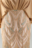 Sequin Champagne Mermaid Mother Of Bride Dress with Cap Sleeves