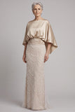 Champagne Mermaid Sequin Mother Of Bride Dress with Pockets