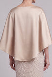 Champagne Mermaid Sequin Mother Of Bride Dress with Pockets