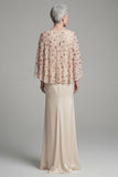 Mermaid Ivory Beaded Sparkly Long Mother of the Bride Dress