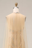 Sparkly Champagne Halter Mermaid Sequins Long Formal Dress