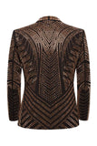 Sparkly Gold 2-piece Open Front Men's Prom Suits